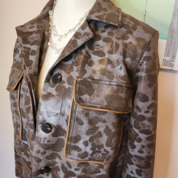 Mystree EUC animal print jacket S lightweight soft - Picture 2 of 9